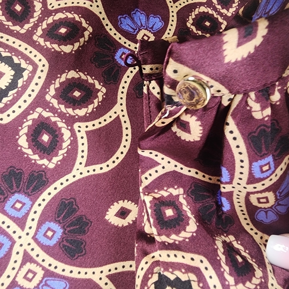 Ann Taylor Purple Patterned Top - Picture 2 of 4